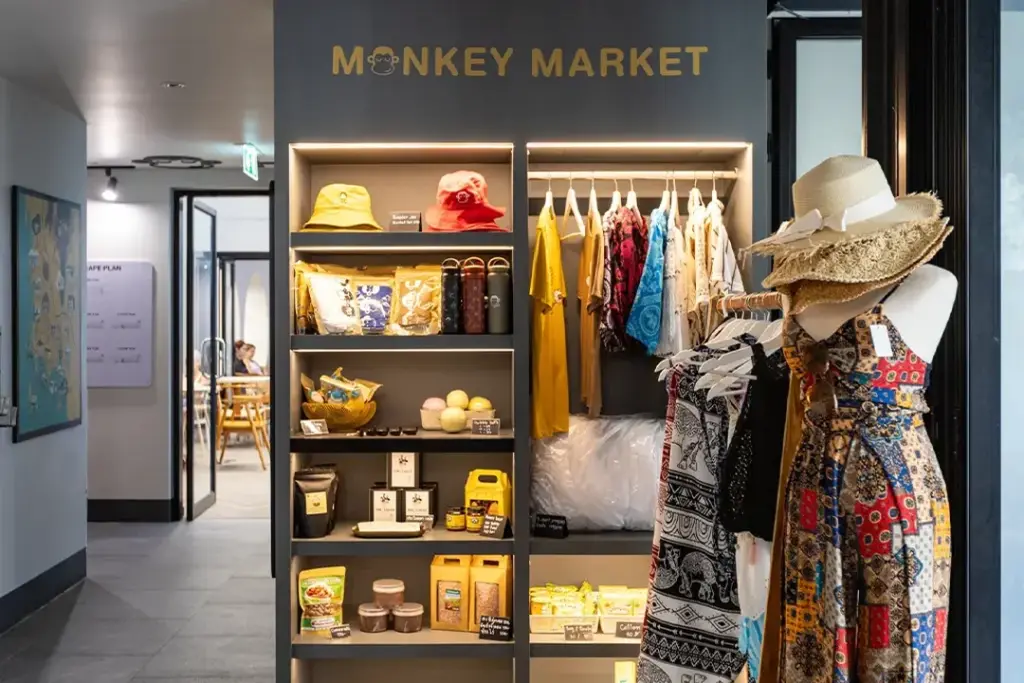 Indoor Monkey Market display at Blu Monkey Hub & Hotel Krabi Town